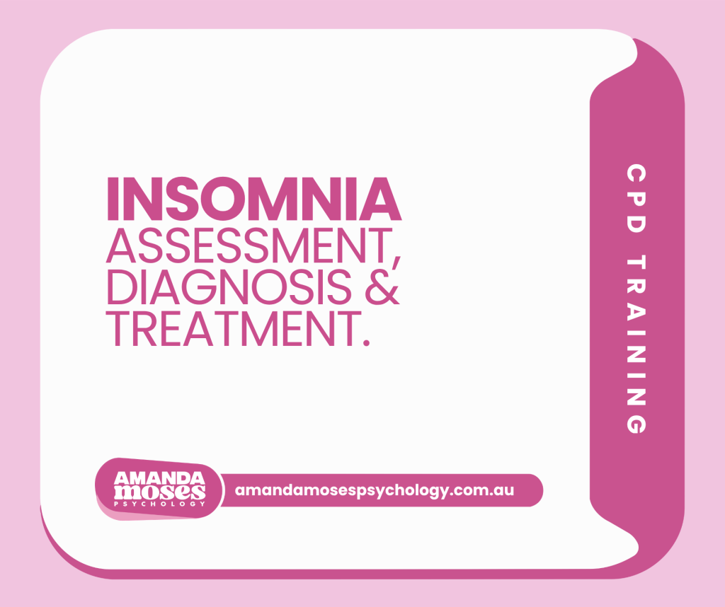 Insomnia assessment and diagnosis treatment training cover
