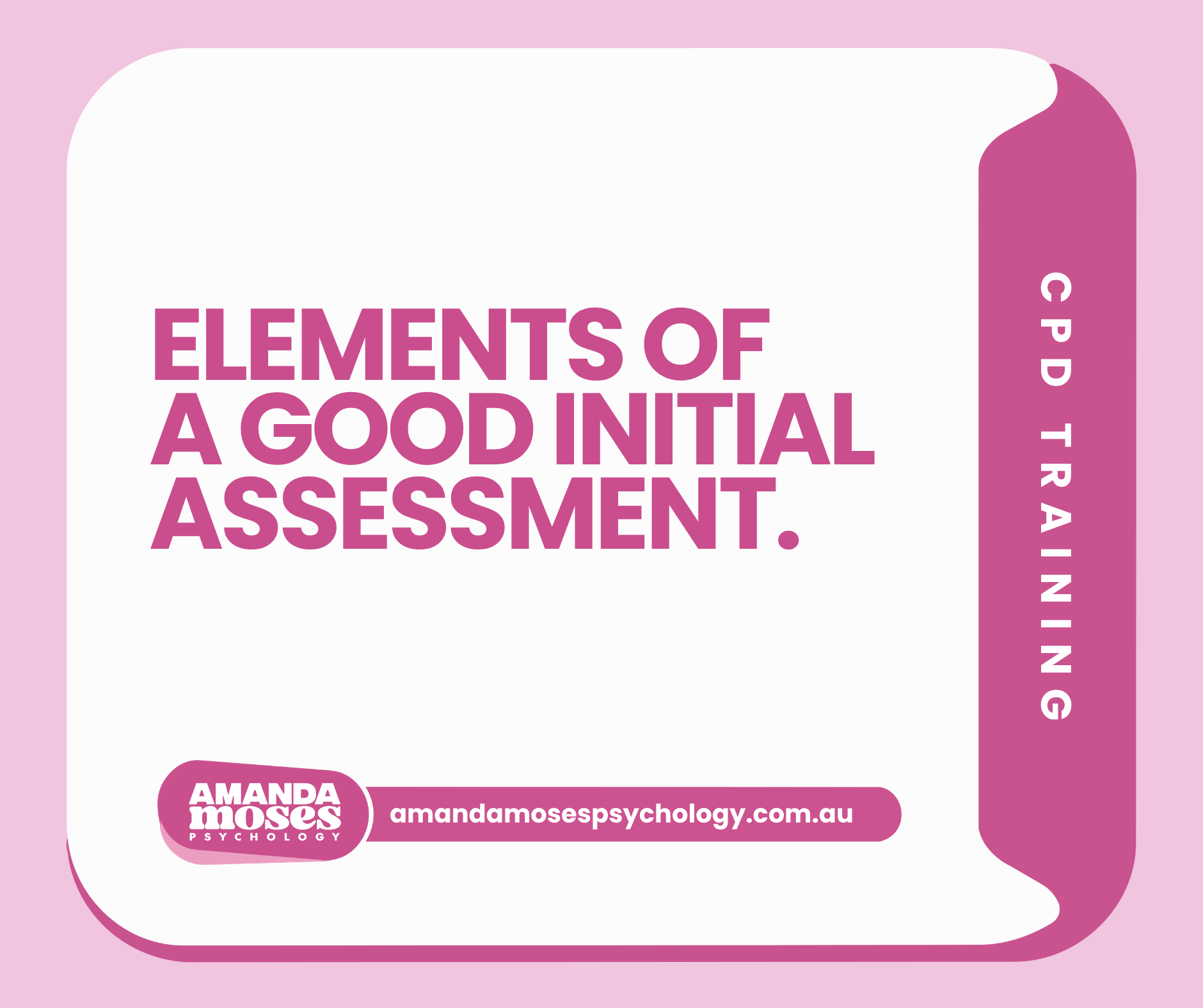 Elements of a good initial assessment training cover